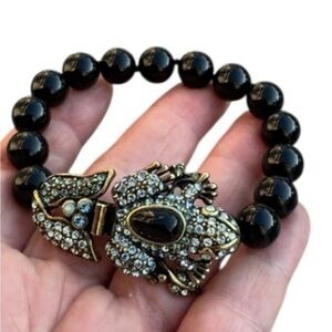 Heidi Daus Black and Gold Frog Bracelet